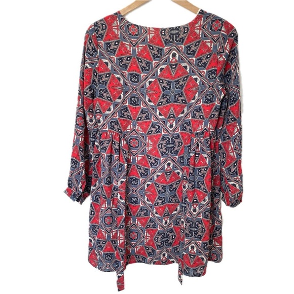 Anthropologie Paper Crown Efflorescence Swing Smock Dress Red Women’s Size PS - Picture 3 of 10